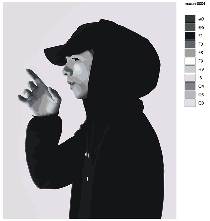 Картина по номерам «Рэпер Макан MACAN 4» — картинка 2