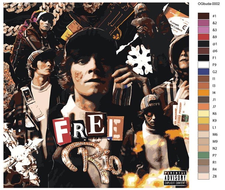 Картина по номерам «OG buda ОГ буда рэпер: FREERIO 40х40» — картинка 2