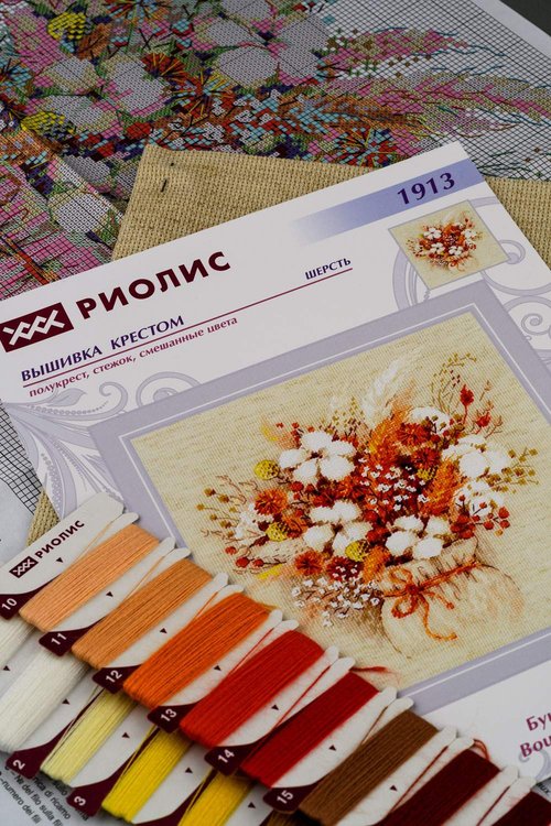 Набор для вышивания «Букет с лагурусом и хлопком» — картинка 2