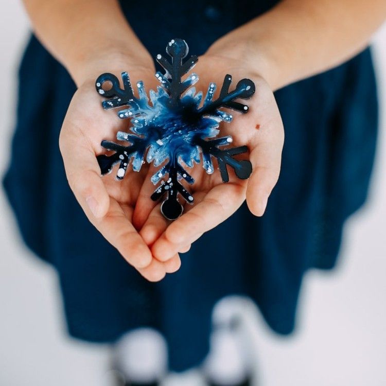 Елочная игрушка Снежинка №4 - Силиконовый молд, ResinArt — картинка 3