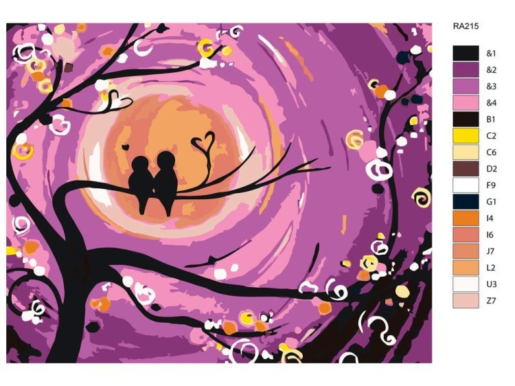 Картина по номерам «Яркий закат» — картинка 2