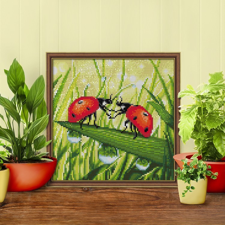 Алмазная вышивка «Пара божьих коровок» — картинка 2