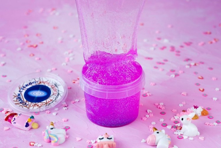 Слайм Стекло с малиновыми блестками, 100 гр
— картинка 2