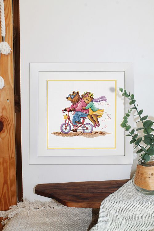 Набор для вышивания «Мишки на велосипеде» — картинка 3