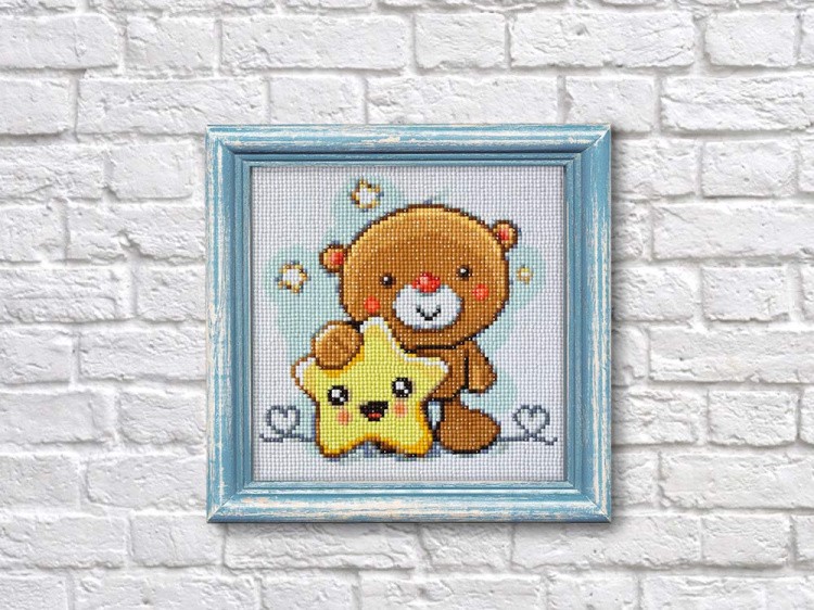 Алмазная вышивка «Медвежонок со звездой» — картинка 3