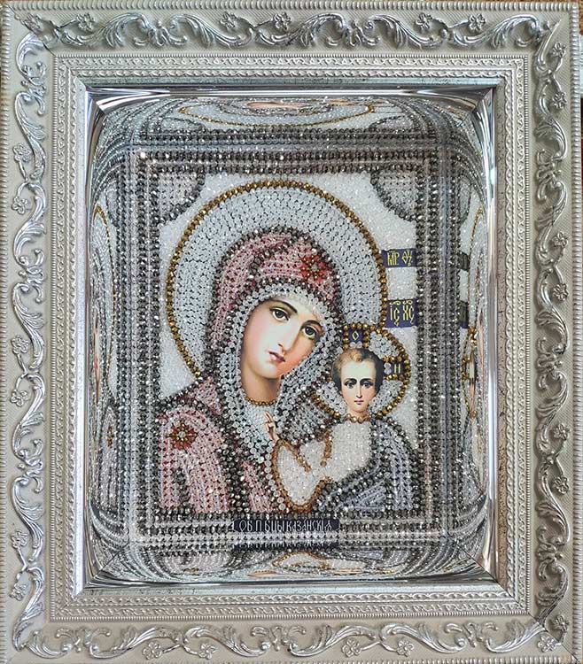 Вышивка Образа в каменьях «Казанская Божия Матерь» — картинка 2