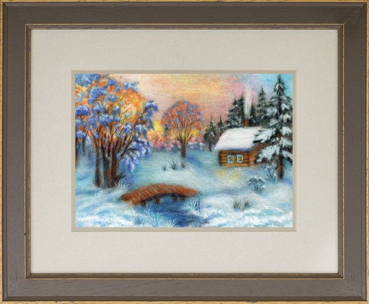 Картина шерстью «Зимнее великолепие» — картинка 2