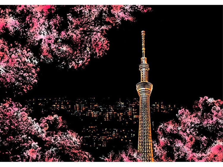 Скретч-набор «Cherry Blossom - Sakura» (цветные) — картинка 3