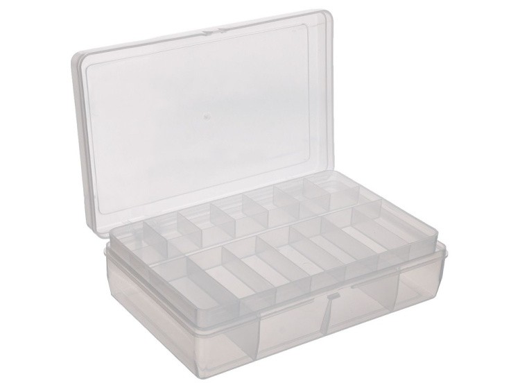Коробка для мелочей №2 двухъярусная со вкладышем Trivol, цвет: прозрачный — картинка 2