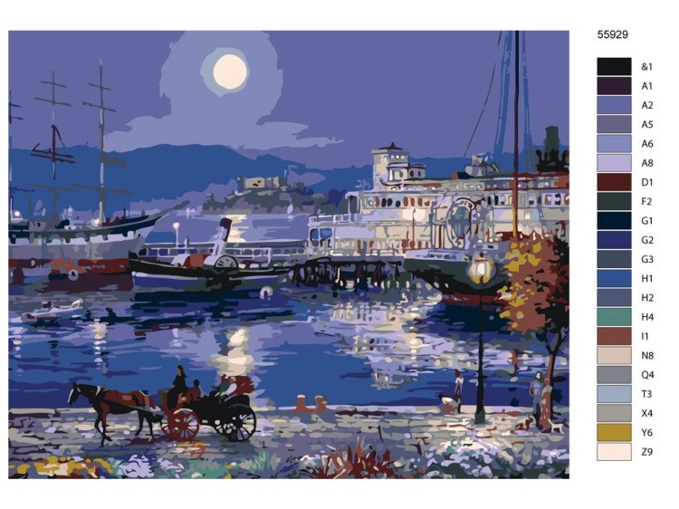 Картина по номерам «Лунная ночь» — картинка 2