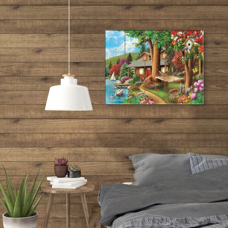 Картина по номерам по дереву «Сказочный домик» — картинка 3