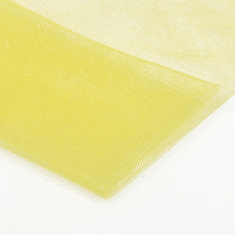 Фатин Kristal средней жесткости, блестящий, 5 м, ширина 300 см, 100% полиэстер, цвет: светло-желтый