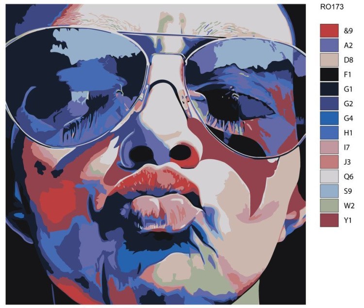 Картина по номерам «Девушка в очках» — картинка 2