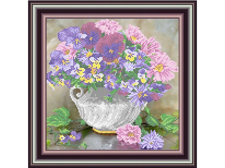 Рисунок на ткани «Вазочка с цветами»