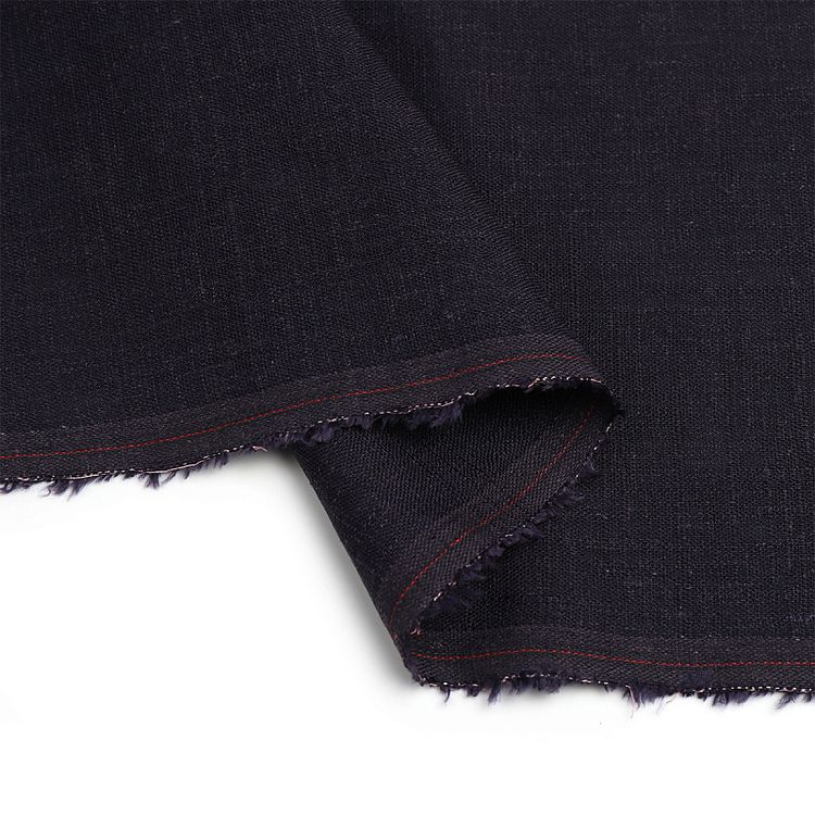 Ткань льняная, 190 г/м², 5 м x 140 см, цвет: темно-синий, TBY — картинка 4