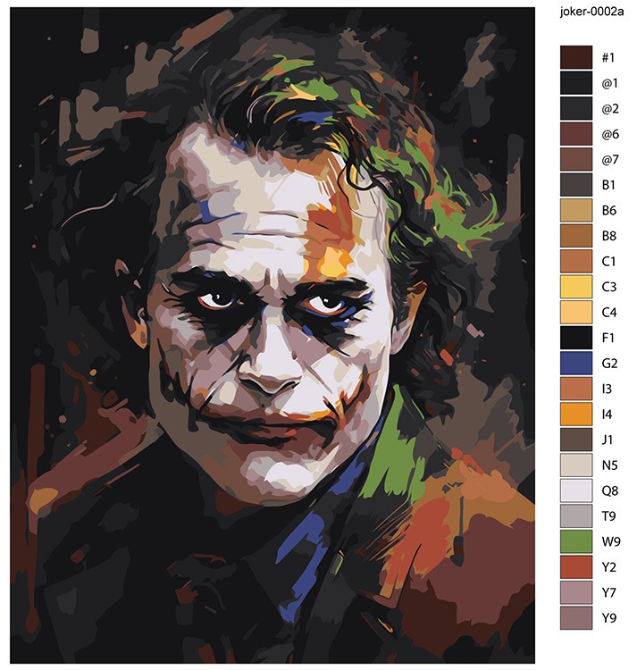 Картина по номерам «Джокер Joker: Хит Леджер» — картинка 2