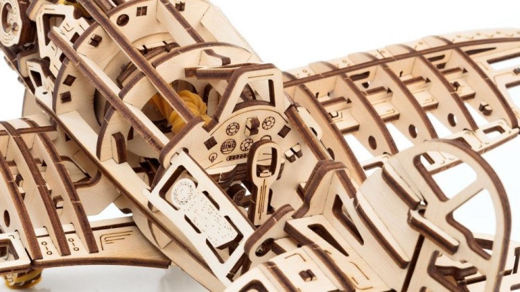 Конструктор деревянный 3D «Самолет с мотором», Eco Wood Art — картинка 14