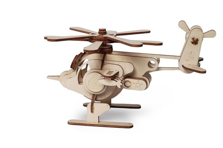 Конструктор из дерева Lemmo вертолет Серж, 51 деталь — картинка 2