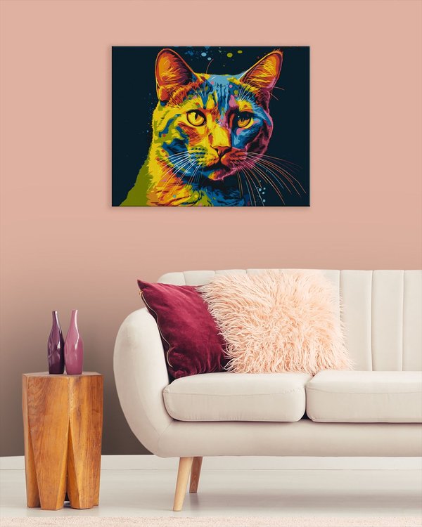 Картина по номерам «Радужный кот 2» — картинка 3