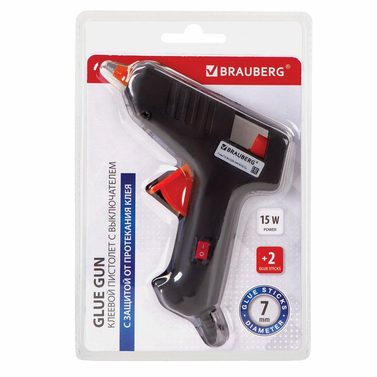 Клеевой пистолет 15 Вт для стержня 7 мм, с выключателем, Brauberg — картинка 7