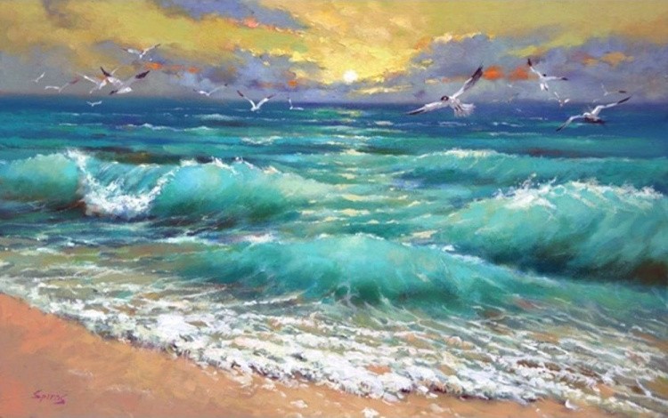 Алмазная вышивка «Прибрежные волны» — картинка 2