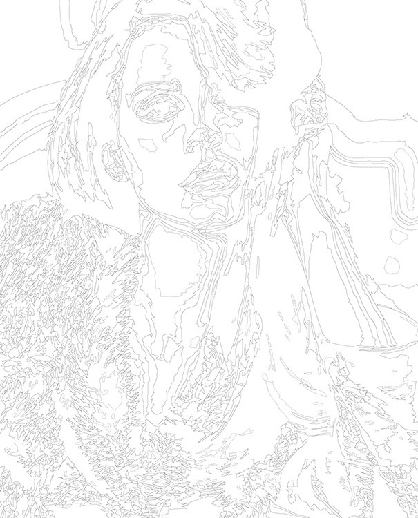 Картина по номерам «Lana Del Rey Лана Дель Рей: портрет чб» — картинка 3