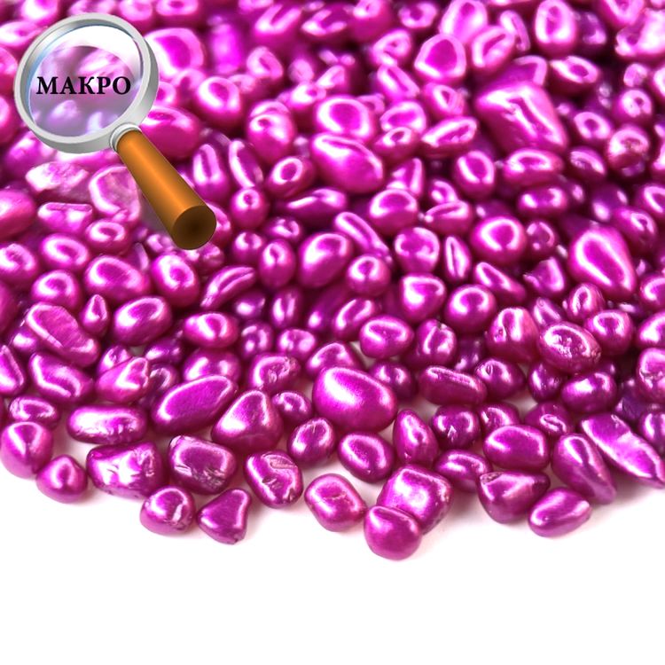 Стеклянные камушки перламутровые малиновые, 100 г — картинка 2