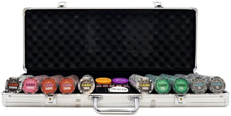 Покерный набор CASH, 500 фишек с номиналом в чемодане — картинка 2