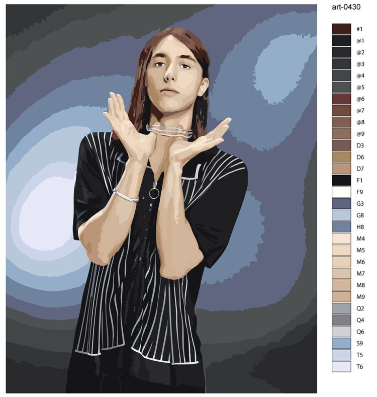 Картина по номерам «Рэпер Heronwater: Арсений портрет» — картинка 2