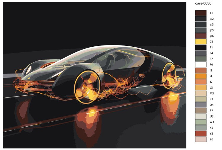 Картина по номерам «Машины: Футуристичный автомобиль будущего» — картинка 2