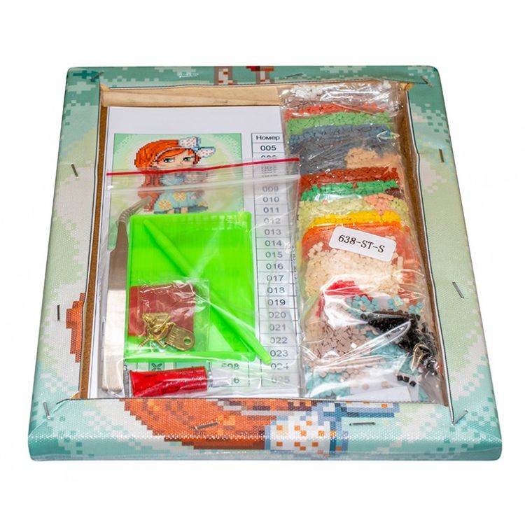 Алмазная вышивка «Девочка с котенком» — картинка 3