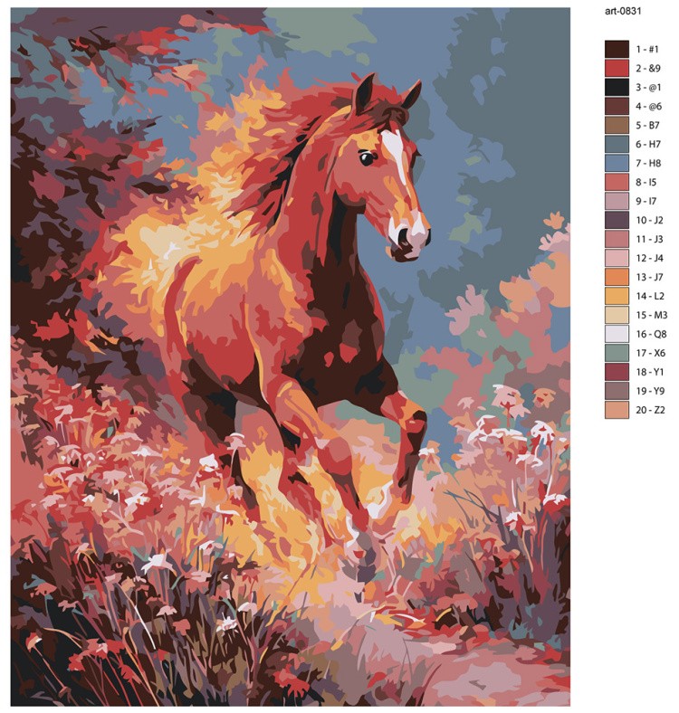 Картина по номерам Красная огненная лошадь Символ года — картинка 2
