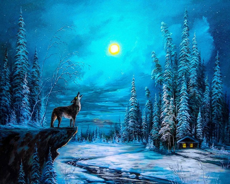 Алмазная вышивка «Полнолуние» — картинка 2