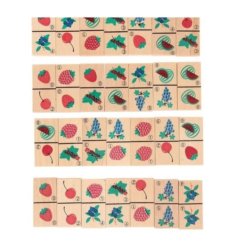 Деревянная развивающая игра Пелси «Домино детское Ягоды» — картинка 2