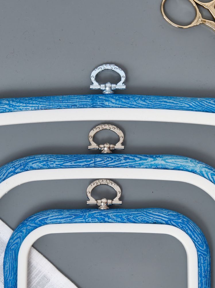 Пяльцы-рамка каучуковые 12,5х14,5 см, высота 10 мм, цвет: голубой, Nurge — картинка 2