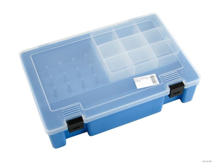 Коробка для мелочей №8 Trivol, цвет: голубой, прозрачный