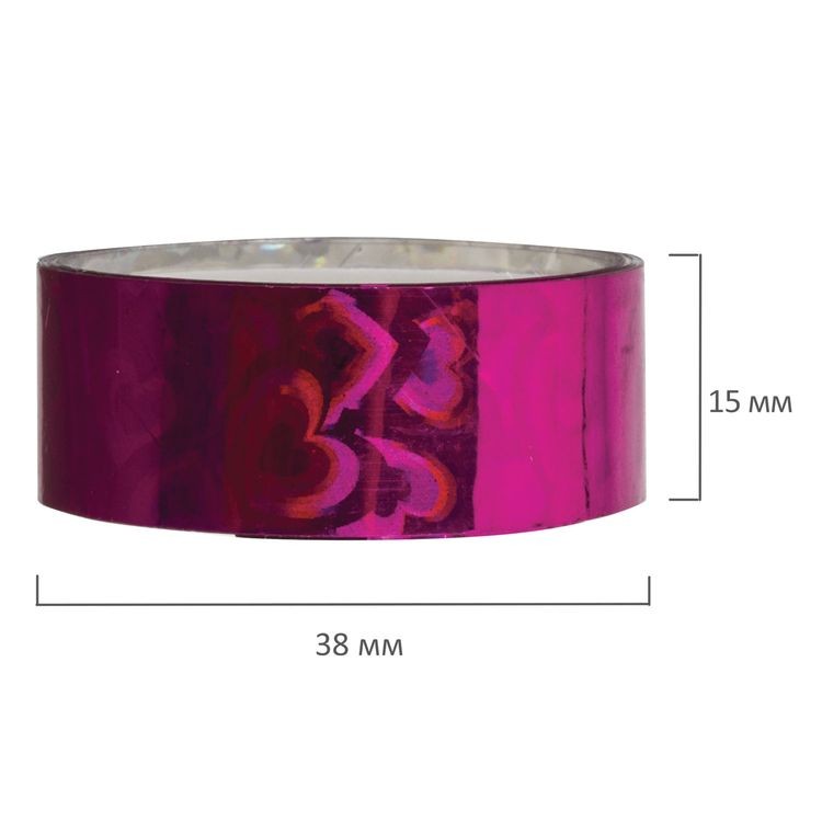 Клейкие ленты декоративные голографические, ассорти №1, 6 шт., 15 мм х 5 м — картинка 6