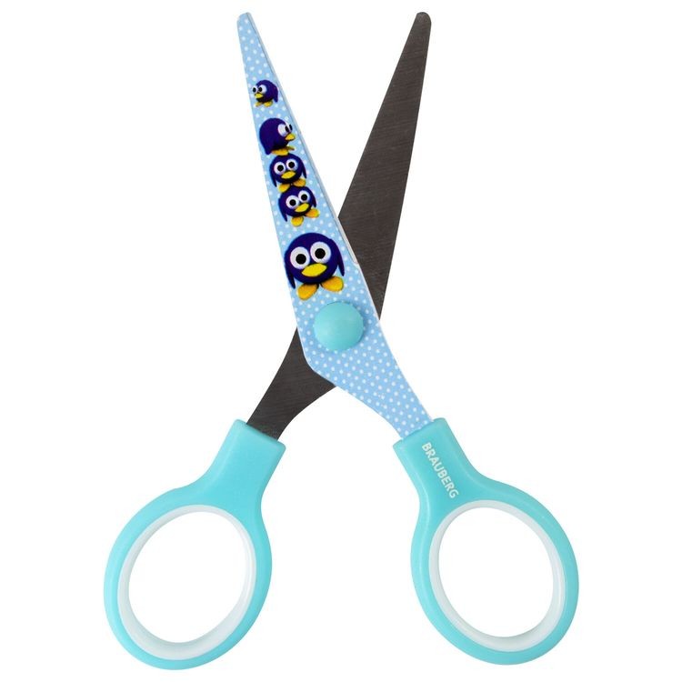 Ножницы Kid Series, 13 см, с цветной печатью «Далматин», закругленные, Brauberg — картинка 4