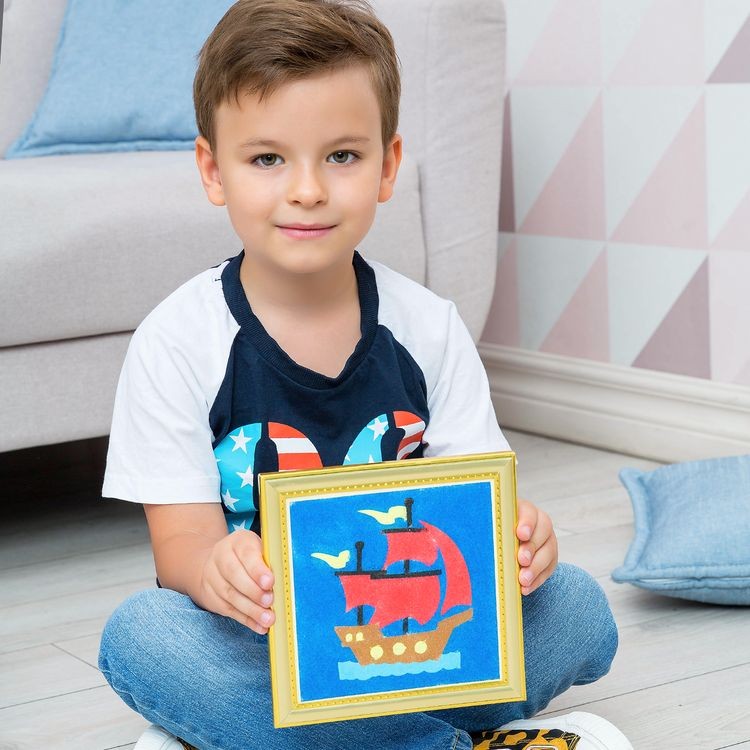 Набор для раскрашивания цветным песком «Кораблик» — картинка 4