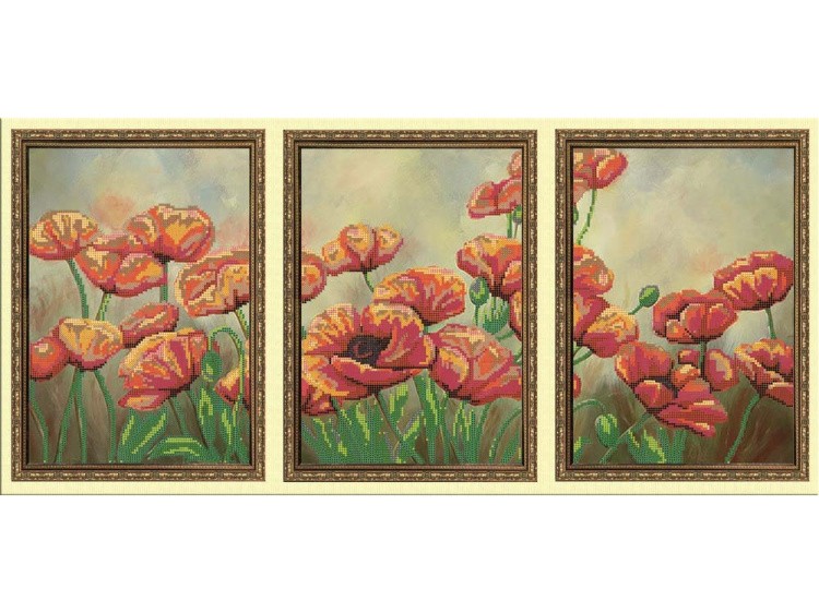 Набор вышивки бисером «Триптих. Маковая россыпь» — картинка 2