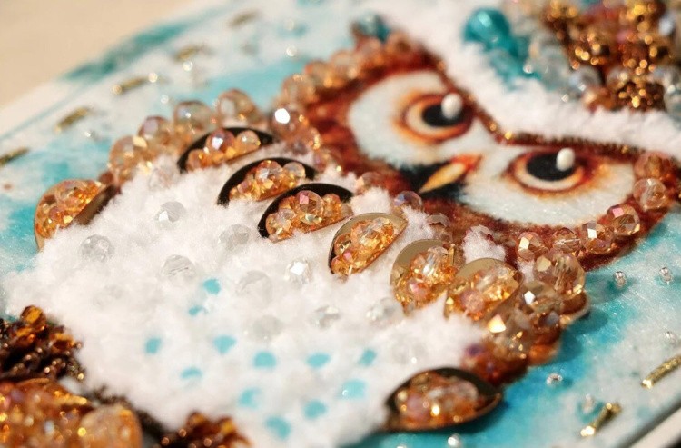 Набор для вышивания хрустальными бусинами открытка-конверт «Дива-сова» — картинка 2