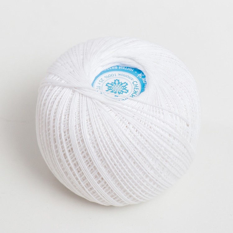 Пряжа ПНК им.Кирова Снежинка (0101), белый, 20 шт. по 25 г — картинка 2