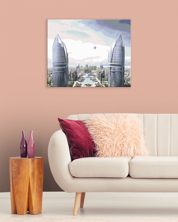 Картина по номерам «Фантастический город на другой планете» — картинка 3