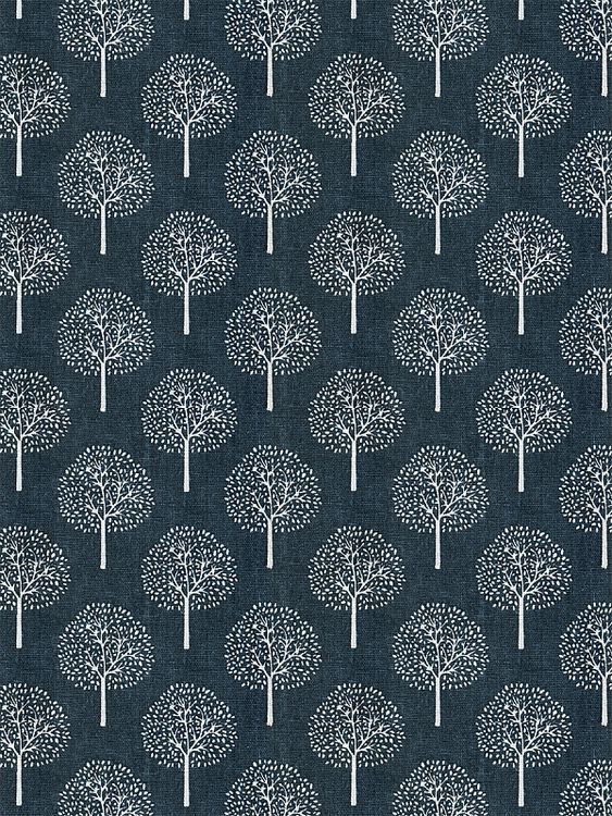 Ткань Лен, 140 г/м², 5 м x 150 см, цвет: серый, темно-синий, растительный принт, TBY — картинка 4