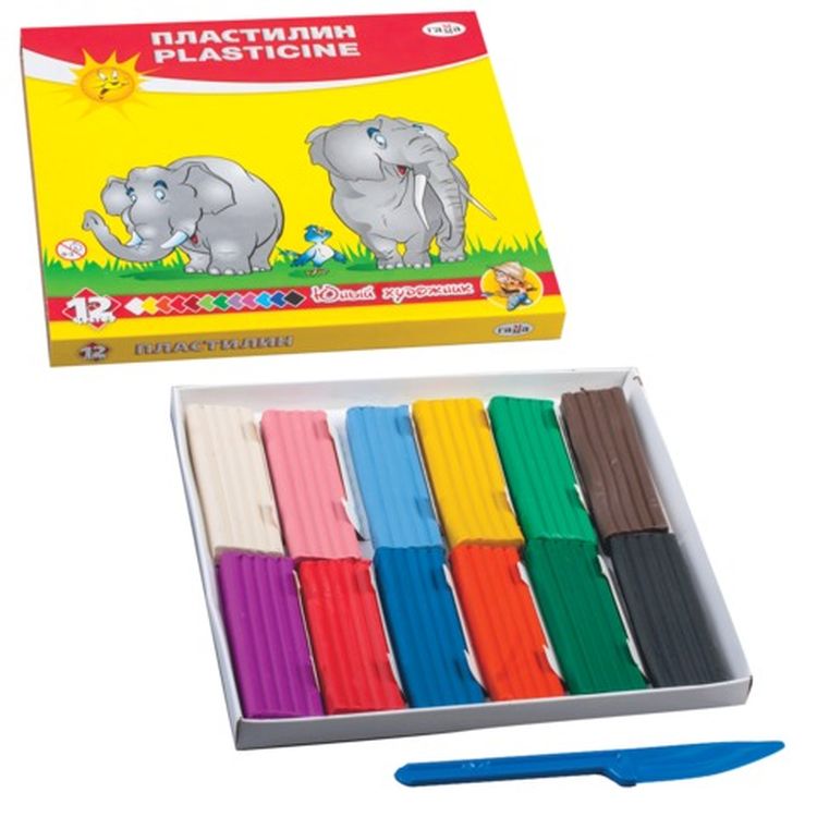 Пластилин Gamma «Юный художник NEW», 12 цветов, 168 г, со стеком — картинка 2
