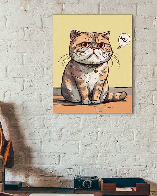 Картина по номерам «Недовольный скотиш-фолд котик» — картинка 3