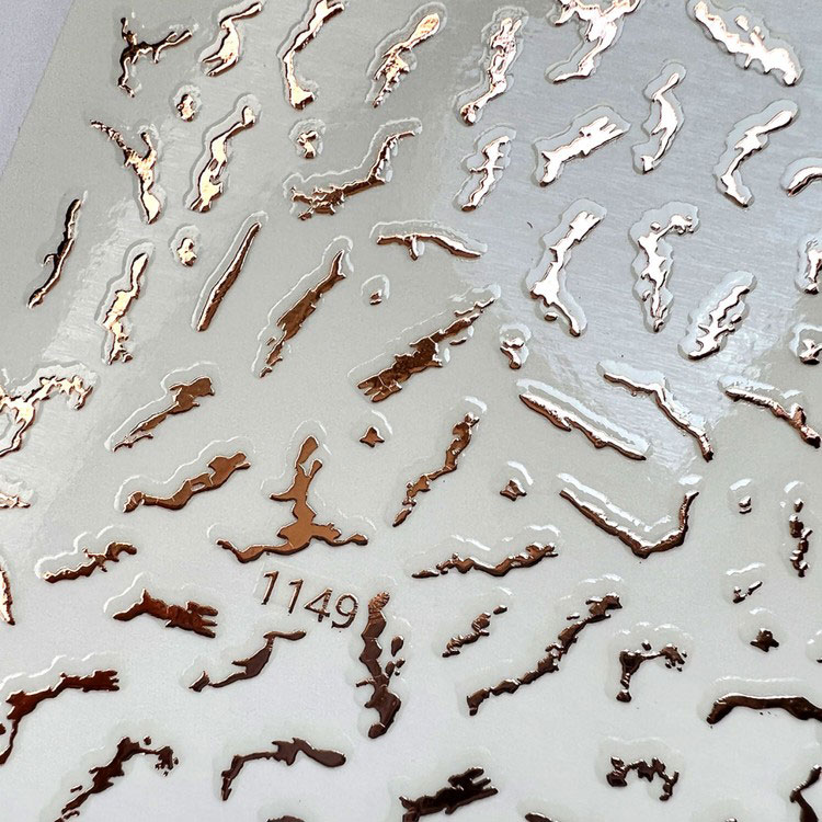 Наклейки-имитация разводов жидкого металла №2, 13x8 см, 1 шт. — картинка 2