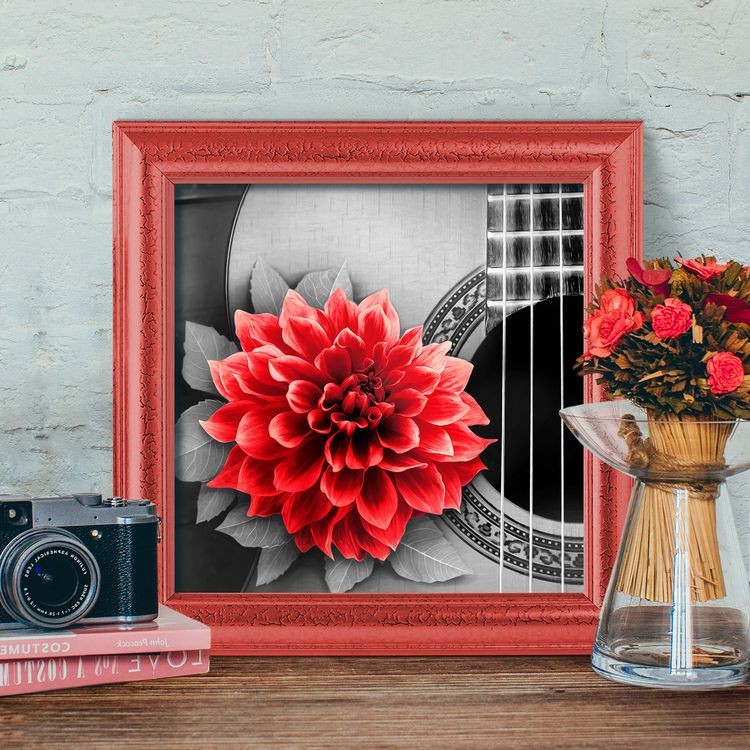 Алмазная вышивка «Цветок на гитаре» — картинка 2