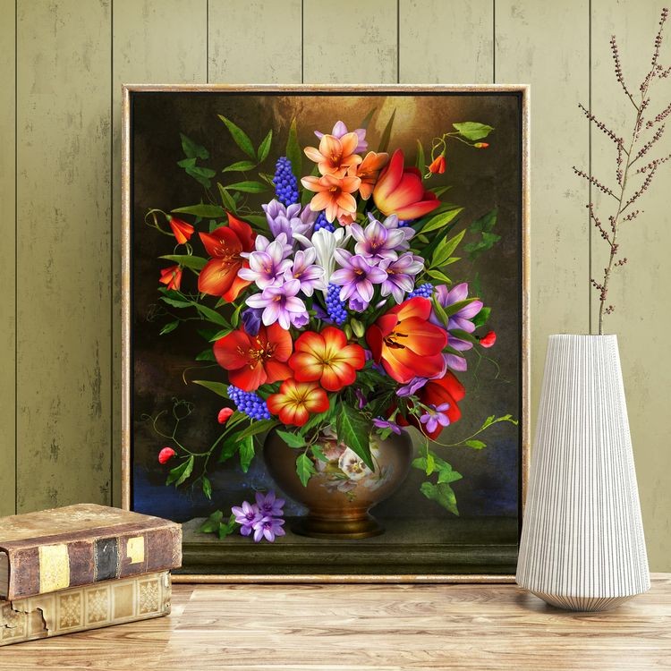 Алмазная вышивка «Цветочное ассорти» — картинка 2