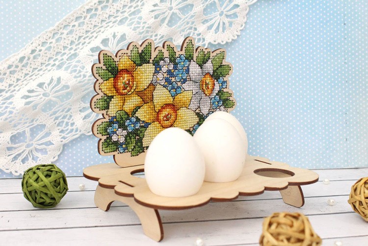 Набор для вышивания «Подставка Цветочная под яйца» — картинка 2